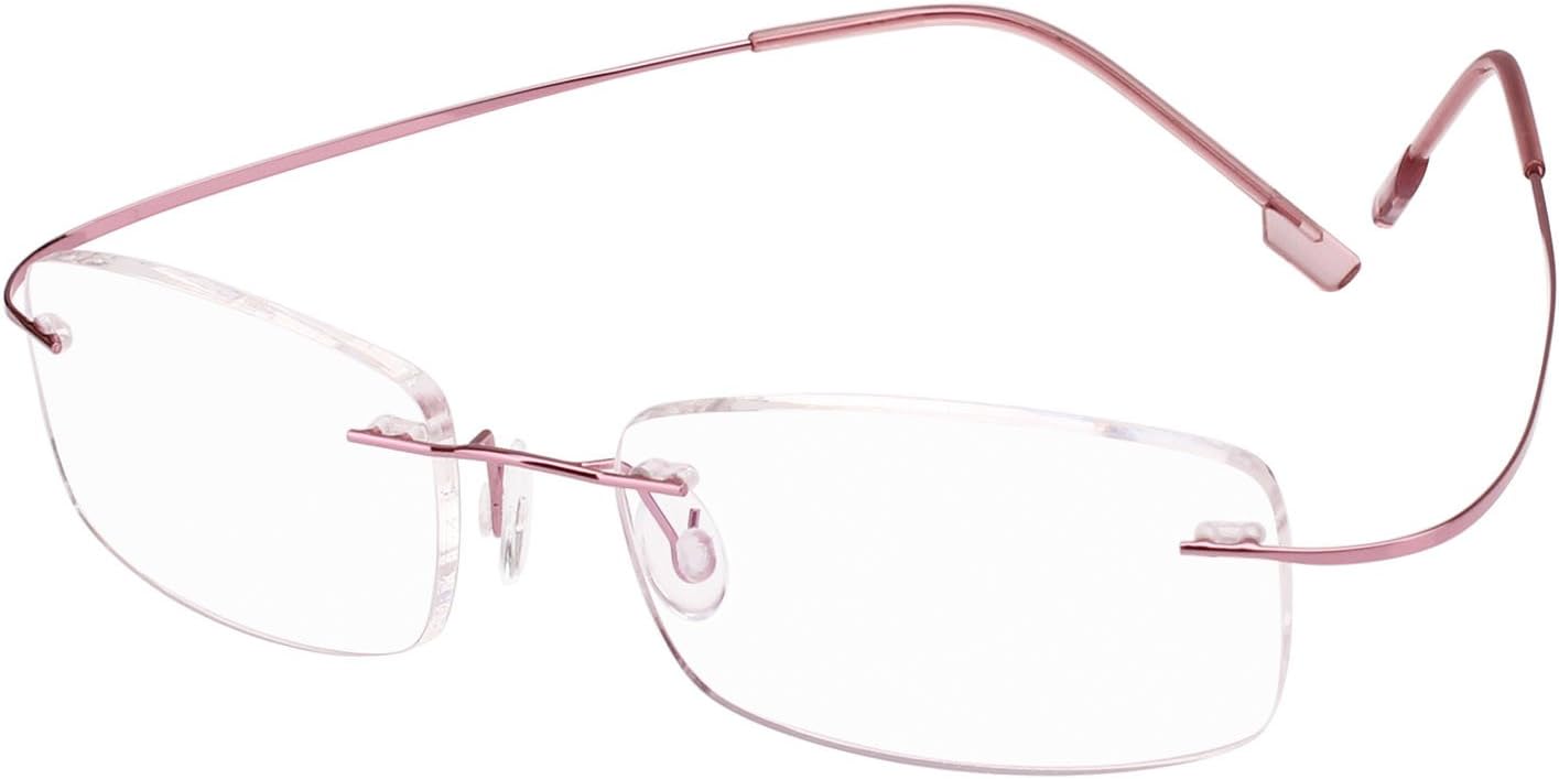 Memory Titanium Stainless Steel Rimless Flexible Reading Glasses