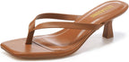 LULLASONG Women's Kitten Heels Sandals Square Open Toe Flip Flop Heels 1.8-2 Inch Heeled Sandals for Women