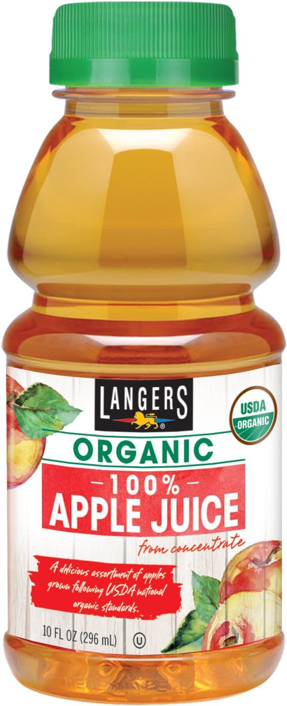 Langers Organic 100% Apple Juice, 10 Fl Oz (Pack of 12)