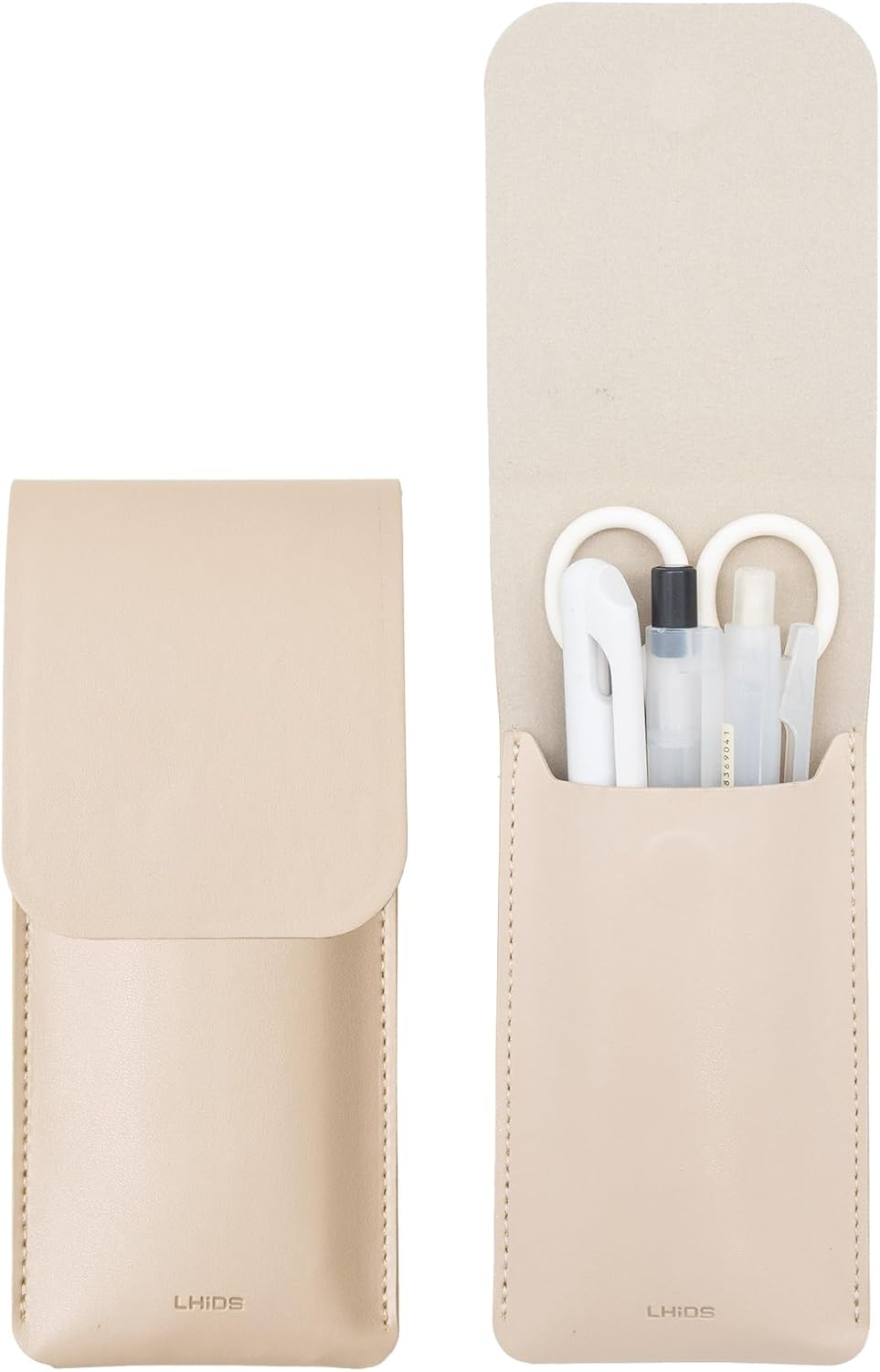 LHiDS Leather Pencil Pouch, Pen Bag for Three Fountain, Ballpoint & Rollerball Pens, Small Pencil Case, Travel Bags Organizer