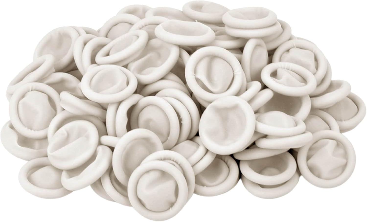 100 Pcs Finger Cots, Disposable Finger Protectors, Latex Anti-Static Finger Tip Rubber Protect Keeping Dressing Dry and Clean (Medium, White)