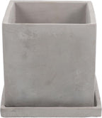 Beaupretty Cement Succulent Planter with Tray, Decorative Indoor Flower Pot for Small Plants, Imitation Stone Texture Garden Planter for Desktop and Patio Use