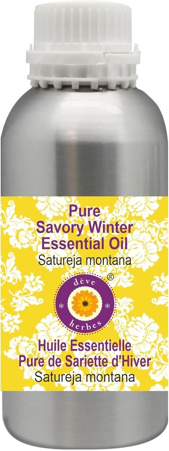 Deve Herbes Pure Savory Winter Essential Oil (Satureja Montana) Steam Distilled 630ml (21 oz)