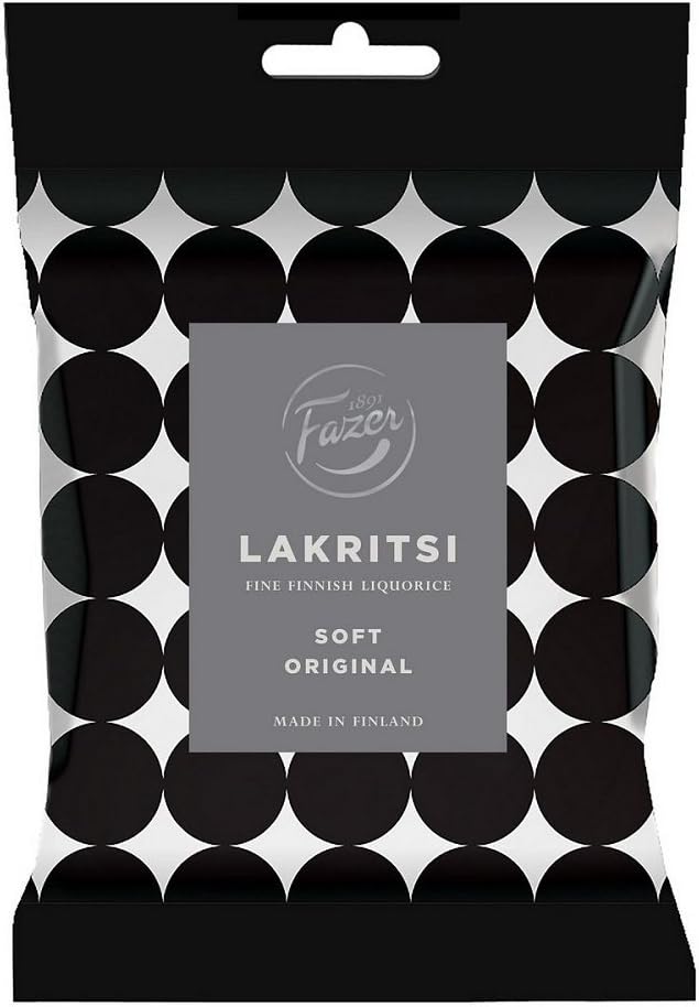 Fazer Lakritsi - Soft & Original - Finnish - Natural - Black Licorice - Liquorice - Candies - Sweets - Bag 150g