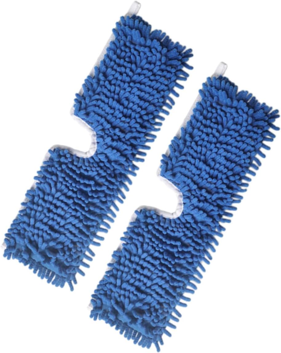 2pcs Chenille Mop Replacement Pads Reusable Floor Mop Pads for Hardwood Tile Cleaning Strong Water Absorption Easy to Install for Home Commercial Use