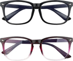 Blue Light Blocking Glasses, 2 Pack Blue Light Glasses Men, Blue Light Glasses Women Eyeglasses Bluelight Eyestrain