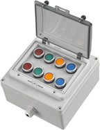 AC220V Outdoor Waterproof Button Control Switch Box Emergency Stop Start Indicator Light self-Recovery Switch Junction Box (Color : 8)
