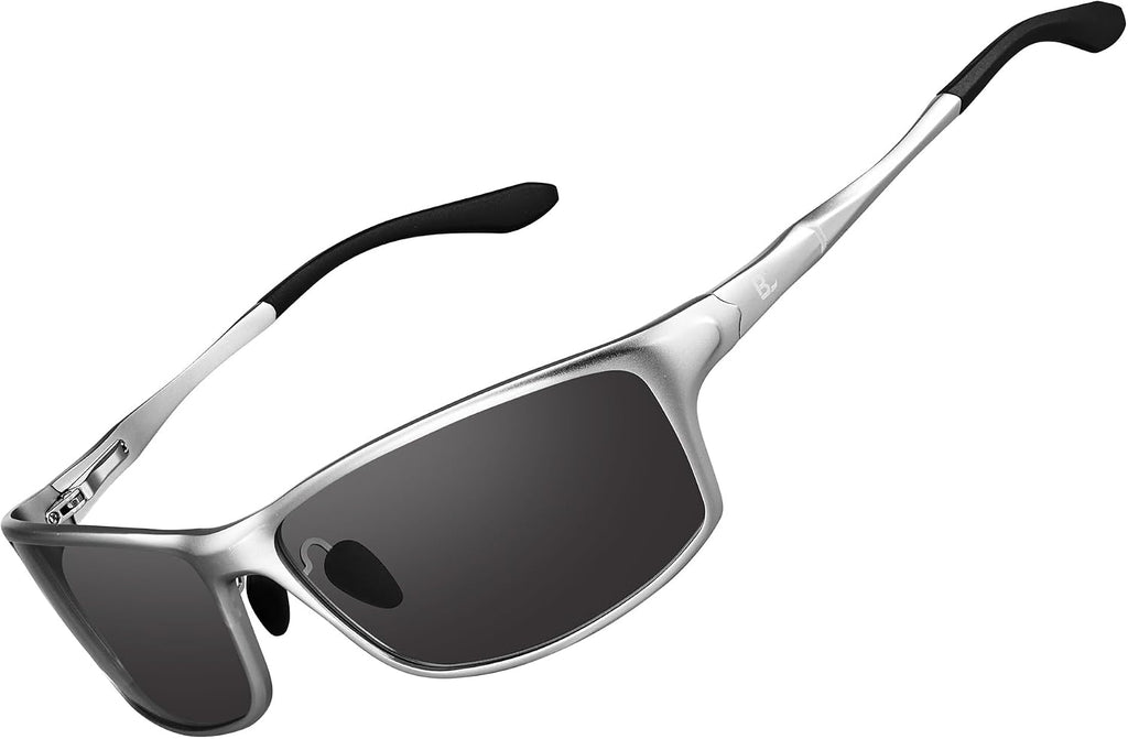 BIRCEN Polarized Mens Sunglasses: UV Protection Sports Shades for Men Women Sport Driving with Al-Mg Frame