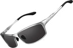 BIRCEN Polarized Mens Sunglasses: UV Protection Sports Shades for Men Women Sport Driving with Al-Mg Frame