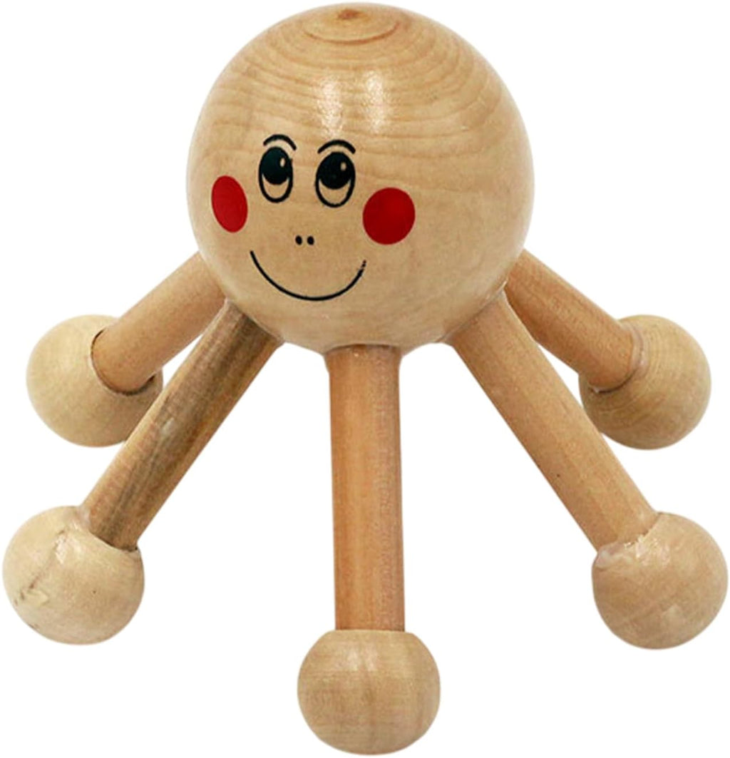 Six Leg Wood Massager - Body Relax Tool: Wooden Design, Comfortable Grip, Multi Point Massage, Manual Scalp and Body Massager | Great for Relaxation, Home Massage, Women self Care