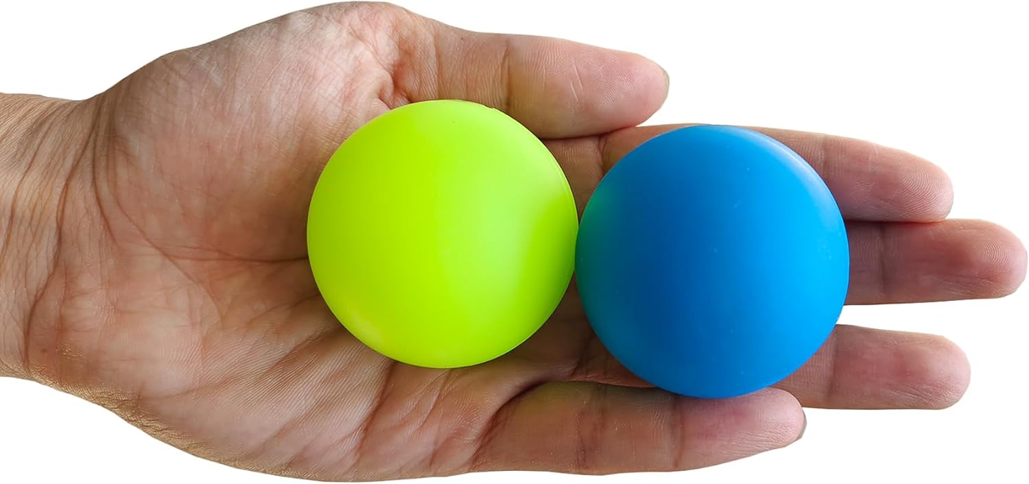 2 Piece Different Density- Foot Hand Deep Tissue Massage Ball for Trigger Point Therapy, Myofascial Release Balls for Feet, Jaw, Back, Plantar Fasciitis, Tight Muscles Massage Tool