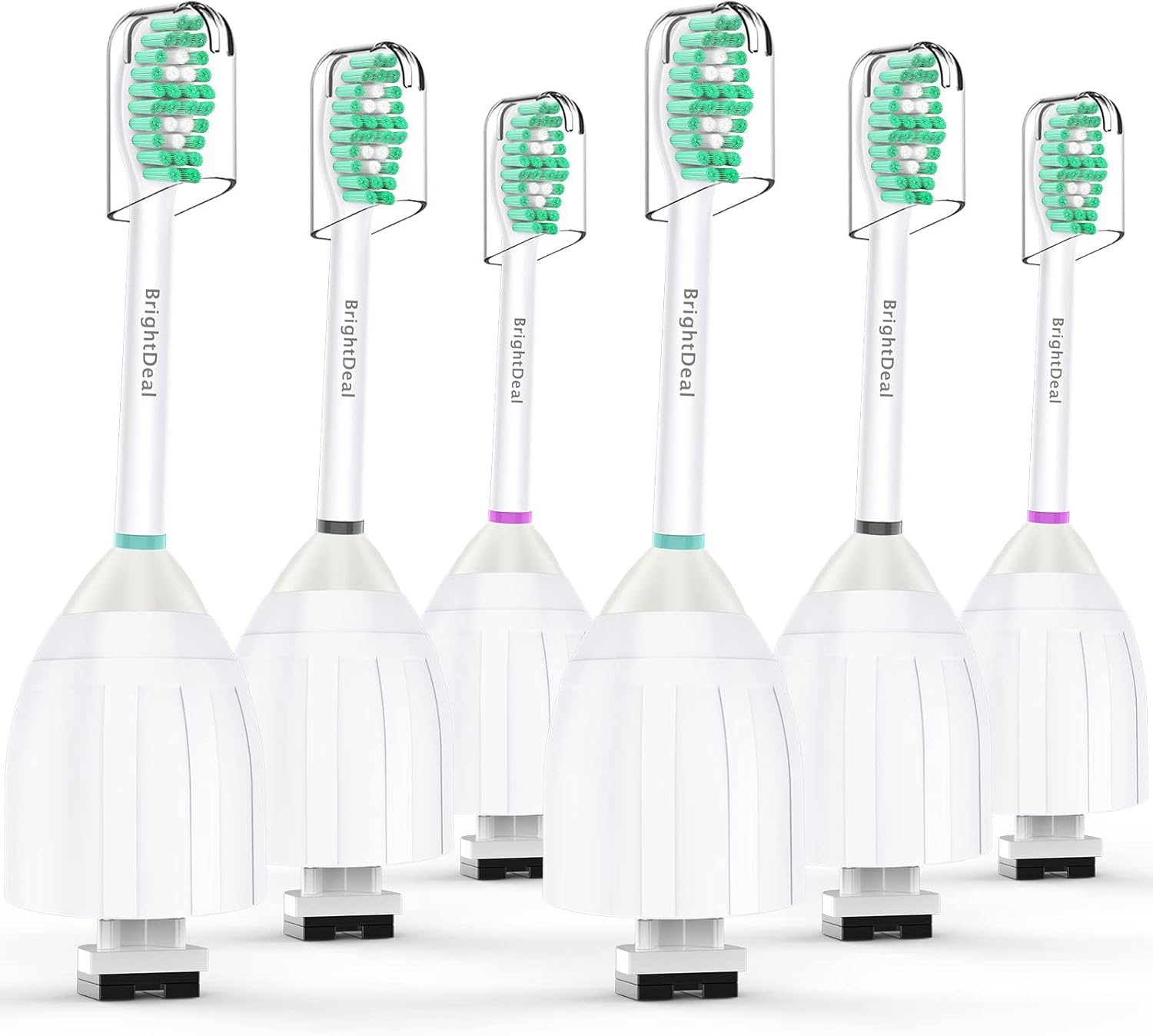 BrightDeal Toothbrush Heads for Philips Sonicare Essence Elite Advance Xtreme CleanCare E-Series Electric Sonic Screw-on Brush Replacement HX7022/66 HX7023 HX7001 with Cap, 6 Pack