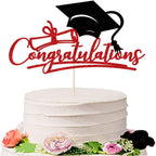 Congratulations 2026 Graduation Cake Topper,Congrats Grad Cake Decor - 2026 High School/College/Senior Graduation Party Decorations Supplies (Red and black.)