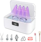 Dental Ultrasonic Retainer Cleaner, Retainer Cleaner for Dentures,Mouth Guard,Jewelry,Eyeglasses,Toothbrush Heads,Ultrasonic Dentures Cleaner with 4UV-C,49kHz Professional Ultrasonic Cleaner Machine