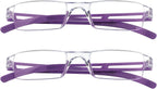 VisionGlobal 2 Pairs Reading Glasses, Blue Light Blocking Glasses, Computer Reading Glasses for Women and Men, Fashion Square Eyewear Frame (2purple,+2.25 Magnification)