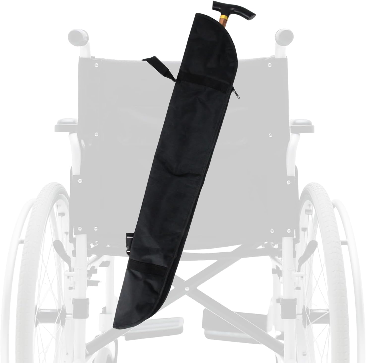 Cane Storage Bags with Adjustable Strap Design, Portable Walking Aid Storage Bag, Mobility Scooter Cane Holder for Mobility Scooters and Wheelchairs - Universal Canes and Umbrella Carry Bags (Large)