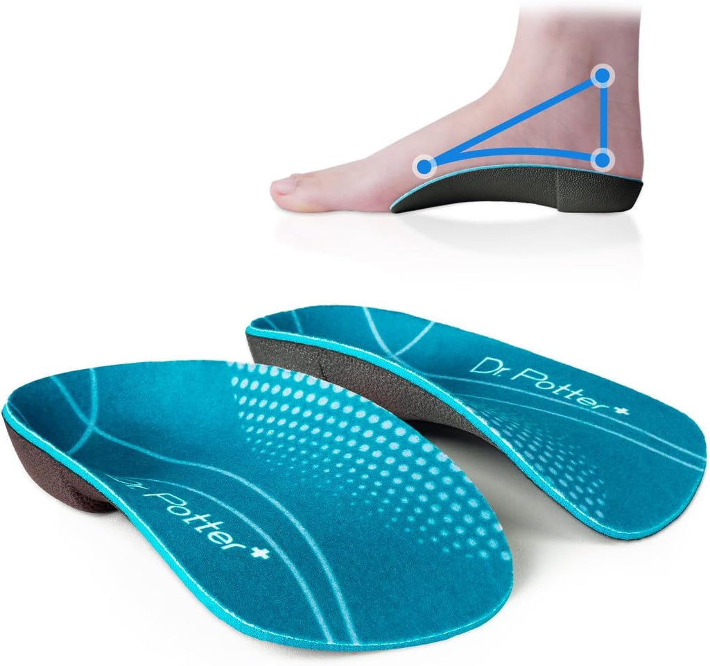 3/4 Orthotic Insoles, Shoe Inserts for Plantar Fasciitis Relief, High Arch Support Inserts for Flat Feet, Over-Pronation and Heel Pain (X-Small(Men's 3-4.5 / Women's 4-5.5))