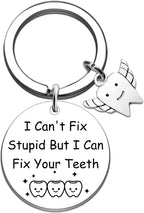 Dental Assistant Accessories Keychains Cute Dentist Gifts Funny Dental Hygienist Gifts for Men Women Orthodontist Dental Student Birthday Graduation Nurse Day Dentist Day Thanksgiving Gift Keyring