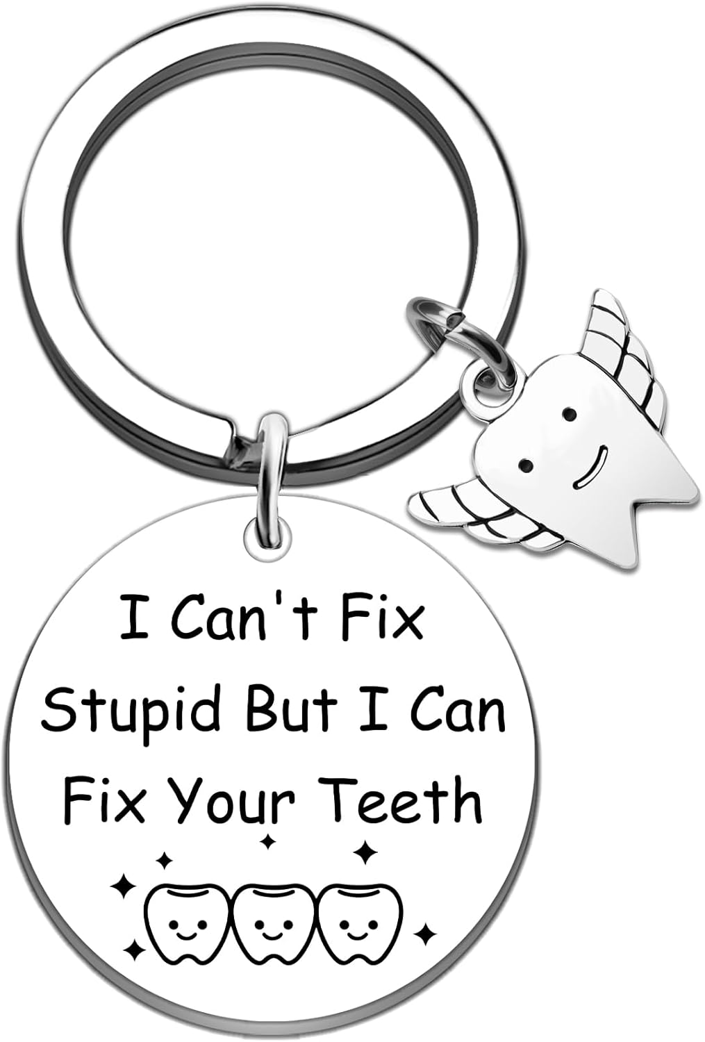 Dental Assistant Accessories Keychains Cute Dentist Gifts Funny Dental Hygienist Gifts for Men Women Orthodontist Dental Student Birthday Graduation Nurse Day Dentist Day Thanksgiving Gift Keyring