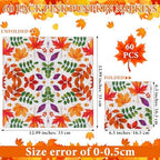 Feifeiya 60 Pcs Fall Leaves Cocktail Paper Napkins 6.5 x 6.5 Inches Autumn Maple Leaf Disposable Paper Napkins for Decoupage Party Thanksgiving Autumn Harvest