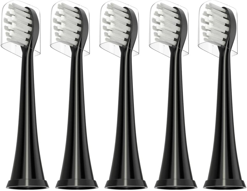Replacement Toothbrush Heads Compatible with TAO Clean Electric Toothbrush Replacement Heads,5 Pack (Black)