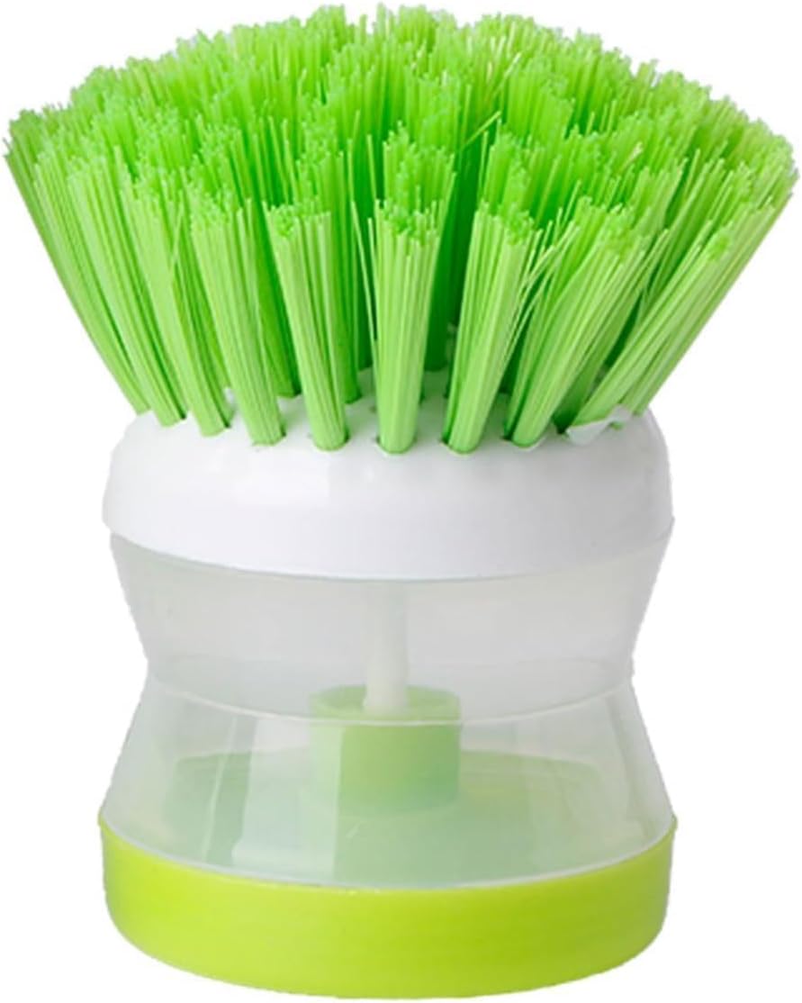 Kitchen Wash Tool Dish Plastic Brush with Washing Up Liquid Soap Dispenser Plastic