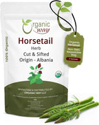 Organic Way Horsetail Herb Cut & Sifted (Equisetum arvense) - Herbal Tea | European Wild-Harvest | Kosher & USDA Certified | Vegan, Non-GMO & Gluten Free | 100% Raw from Albania (2 Ounce (Pack of 1))