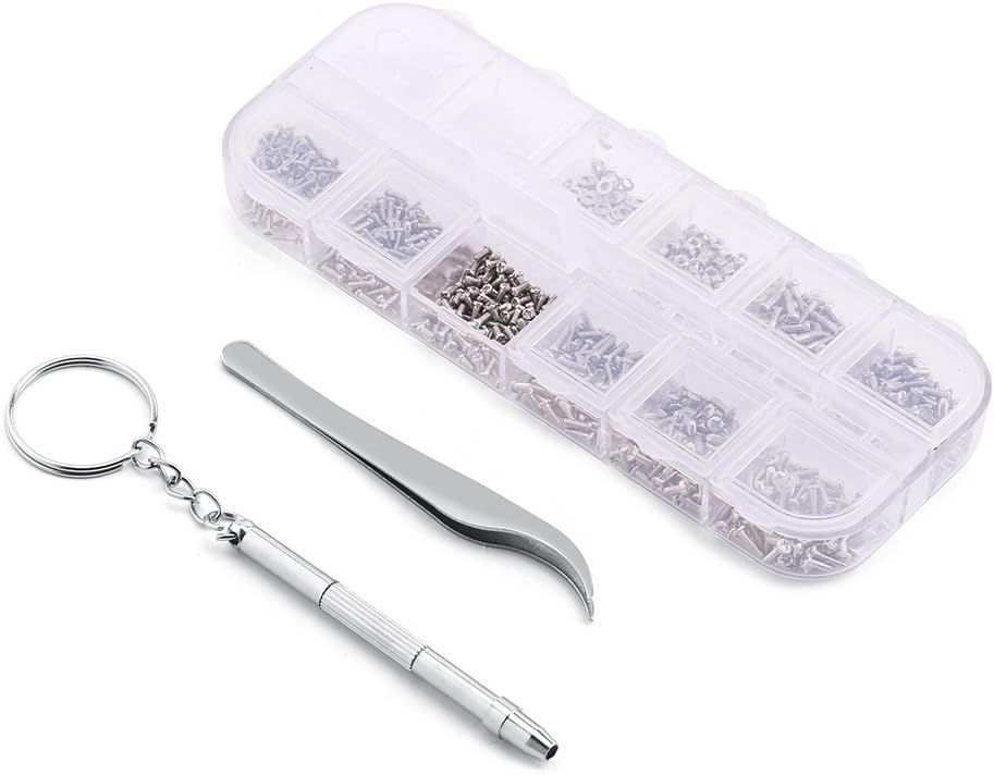 Glasses Screw Kit, Watch Screw Kit, Screws Tool Kits for Repairing Precisioning Devices Such As Eyeglasses, Sunglasses, and Watches