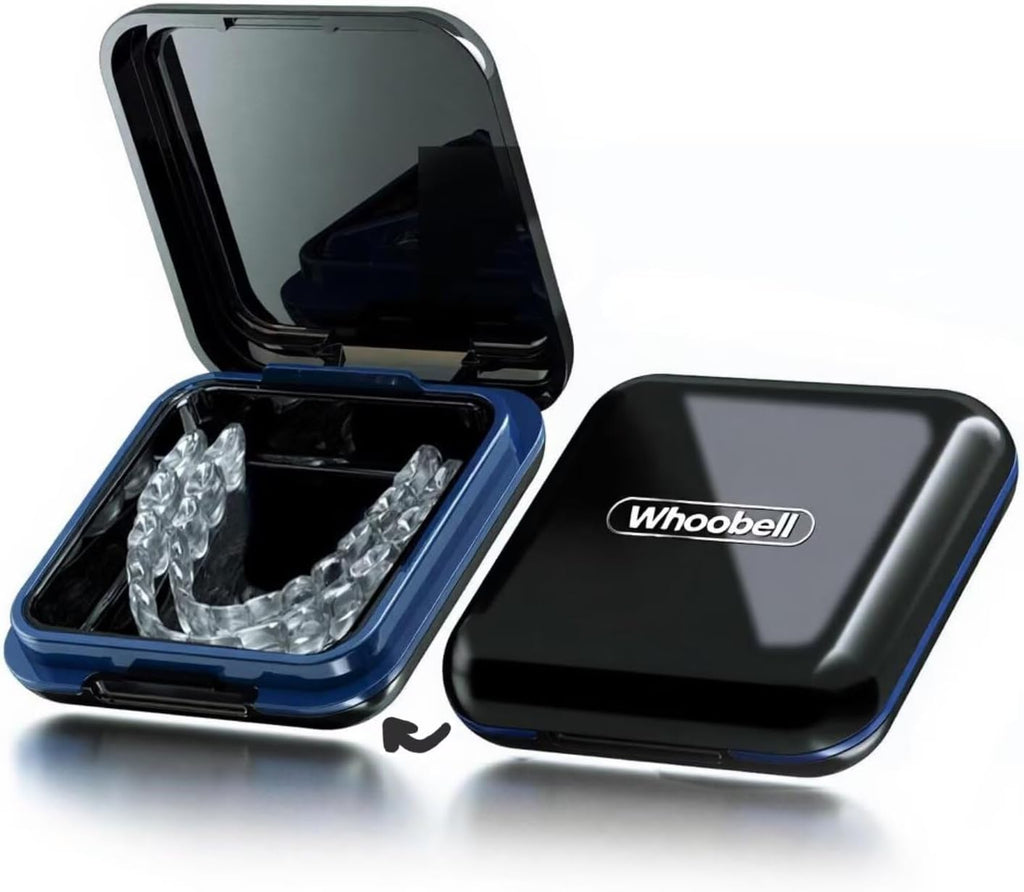 Portable Retainer Case with Mirror, Slim Snap-Lock Storage for Aligners & Mouth Guard, Travel-Friendly Dental Case, Inner Size: 2.56 × 2.36 × 0.79 inches (1 Pack)