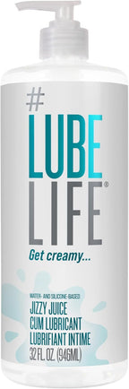 LubeLife Jizzy Juice Cum Lube Thick, Creamy Lube for Men, Women & Couples – Realistic Look & Feel, Hybrid Formula, Hypoallergenic Personal Lubricant, 32 Fl Oz