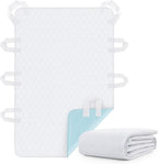Incontinence Bed Pads Washable for Adults: Positioning Transfer Bed Pads Waterproof for Elderly with 8 Handles, Reusable Bed Underpads for Seniors & Bedridden Patients, Bedwet Kids, 34x52 Inch