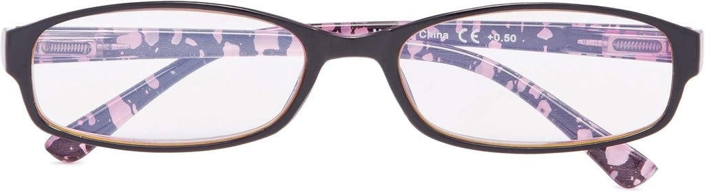CessBlu UV Protection Computer Reading Glasses with Polka Dots Pattern Blue Light Filter Reader Eyeglasses for Women(Purple)+1.5