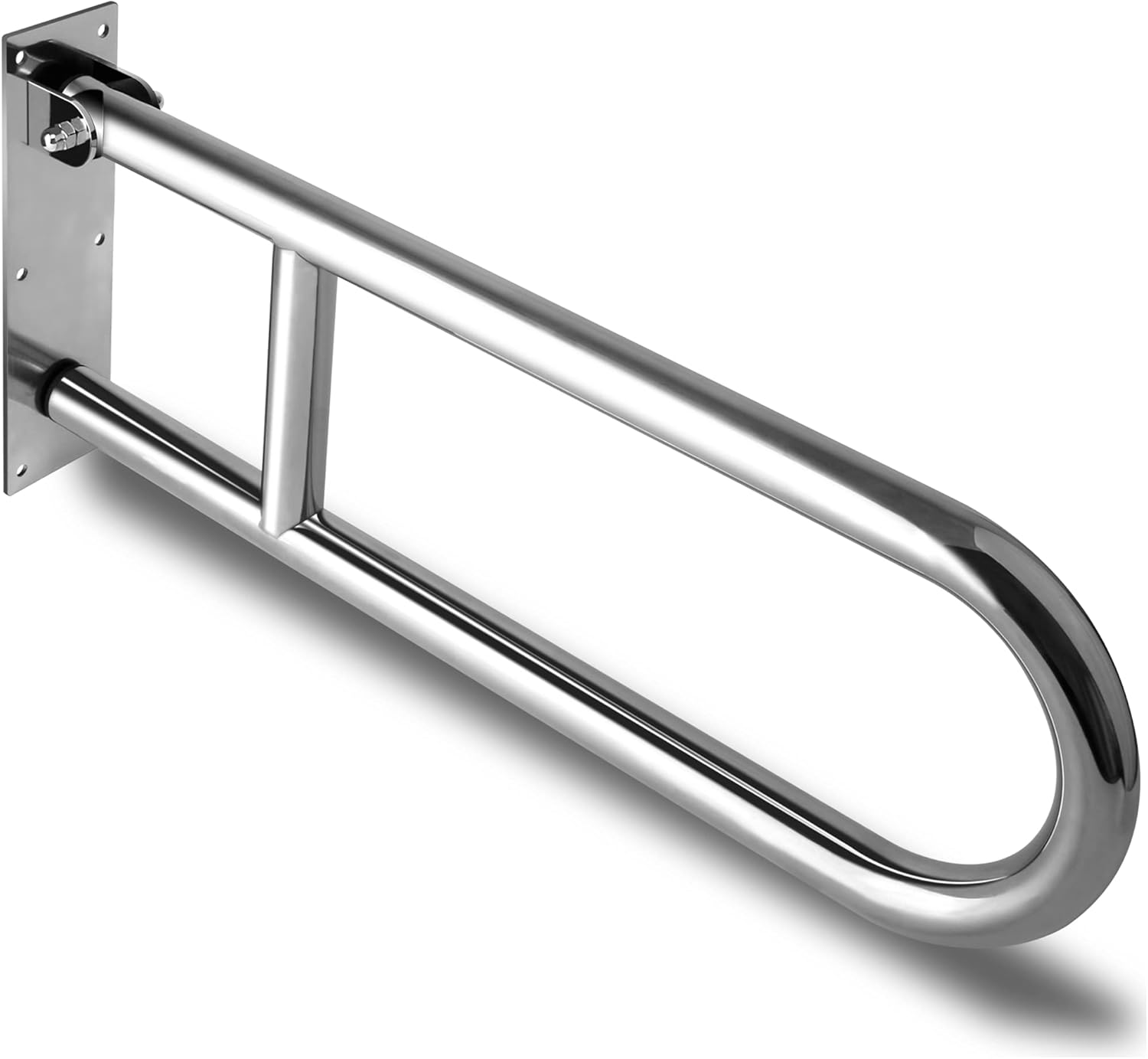 Grab Bars for Toilet Grab bar 304 Stainless Steel Foldable Bathroom Grab Bar, Metal Color, 24 inches Long. Wall Mounted Support for Handicapped or Elderly.