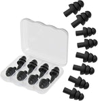 4Pairs Ear Plugs for Sleeping,Soft Silicone Earplugs Noise Cancelling,Black Earplug for Swimming Snoring Concerts Shooting Airplanes.
