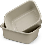 DecorRack 2 Plastic Wash Basins, Large 10 Quart Graduated Bucket, Portable Washbasin for Washing, Cleaning, Foot Bath, Dishes, Face Cleansing Bowl, Cream (2 Pack)