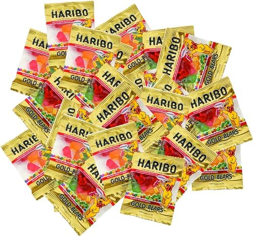 Haribo Goldbears Gummy Bears - 70 Count Treat Size Bags - 0.4 oz Individually Wrapped Bags - Perfect for Snacks, Treats, Goodie Bags