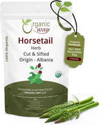 Organic Way Horsetail Herb Cut & Sifted (Equisetum arvense) - Herbal Tea | European Wild-Harvest | Kosher & USDA Certified | Vegan, Non-GMO & Gluten Free | 100% Raw from Albania (1/4LBS / 4Oz.)