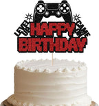 Video Game Happy Birthday Cake Topper,Glitter Gaming Cake Decor,Perfect for Kids/Teens Video Game Theme Birthday Supplies