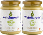 Watcharee’s Thai Green Curry Sauce – Authentic Thai Flavor Made from Real Green Curry Paste & Coconut Milk, Crafted with Natural Ingredients, Ready-to-Use, Vegan, Non-GMO, Gluten-Free, 9.8 fl oz (Pack of 2)