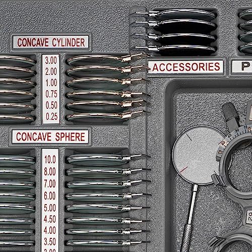 AMUREME 104 Trial Lens Set Optometry Equipment Optical Trial Lens Set Case Free Trial Frame JS-104