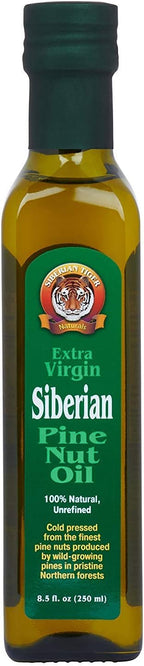 Extra Virgin Siberian Pine Nut Oil, 8.5 oz. Bottle - Premium Quality, Unrefined, 100% Natural - Supports Healthy Digestion and Overall Wellness