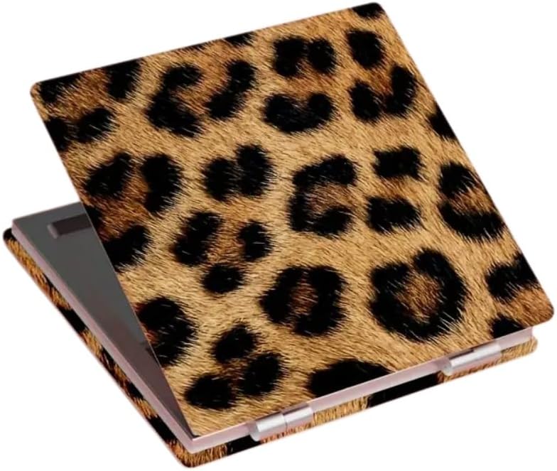 Flip-Top Double-Sided Portable Makeup Mirror – Leopard Print Small Mirror with Anti-Drop Glass Surface for Travel & Daily Use