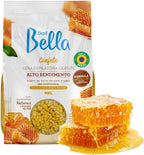 DEPIL BELLA Hard Wax Beads Honey 2.2 lbs for Hair Removal | Professional Hair Removal Wax Beads | All Skin and Hair Types | Natural Ingredients