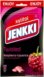 10 Bags x 100g of Jenkki Enjoy Twisted Raspberry - Licorice - Original - Finnish - Xylitol - Chewing Gum