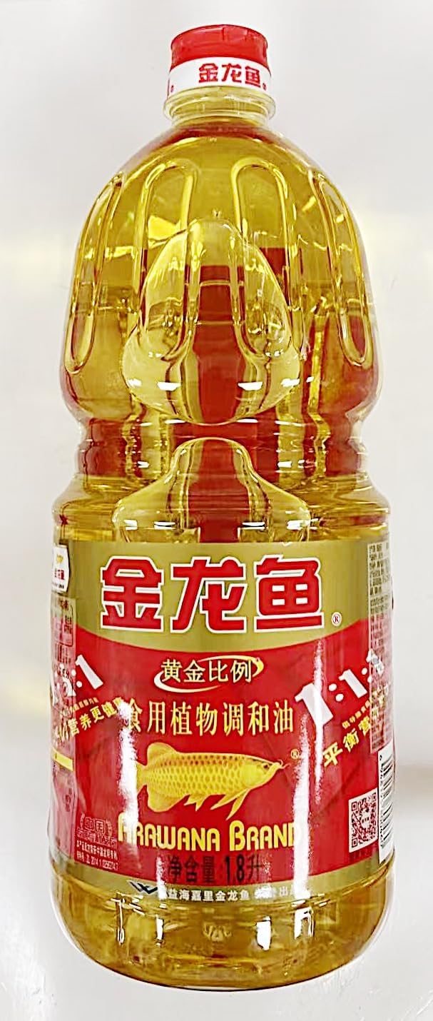 Vegetable Blended Oil, Golden Ratio Edible Vegetable Blend Oil,(Peanut Oil 3%,Sesame Oil0.6%),1.8L Bottle, 8 Kinds of Vegetable Oil,Premium Cooking Oil