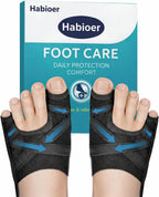 Bunion Corrector for Women & Men, Breathable Toe Straightener for The Thumb and Little Toe, Comfortable & Adjustable for Day/Night Use (Black, 1 Pair)