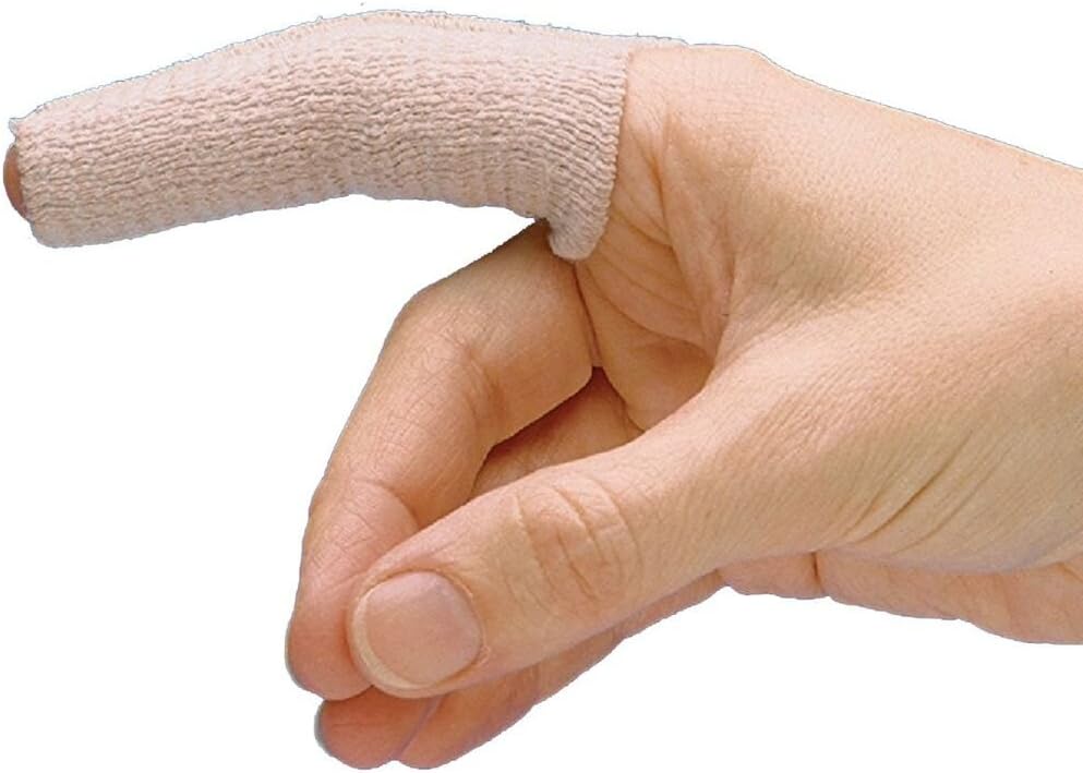 Rolyan 53348 Tapered Elastic Finger Sleeves for Edema and Swelling, Size Large/X-Large Sleeve, Pack of 6