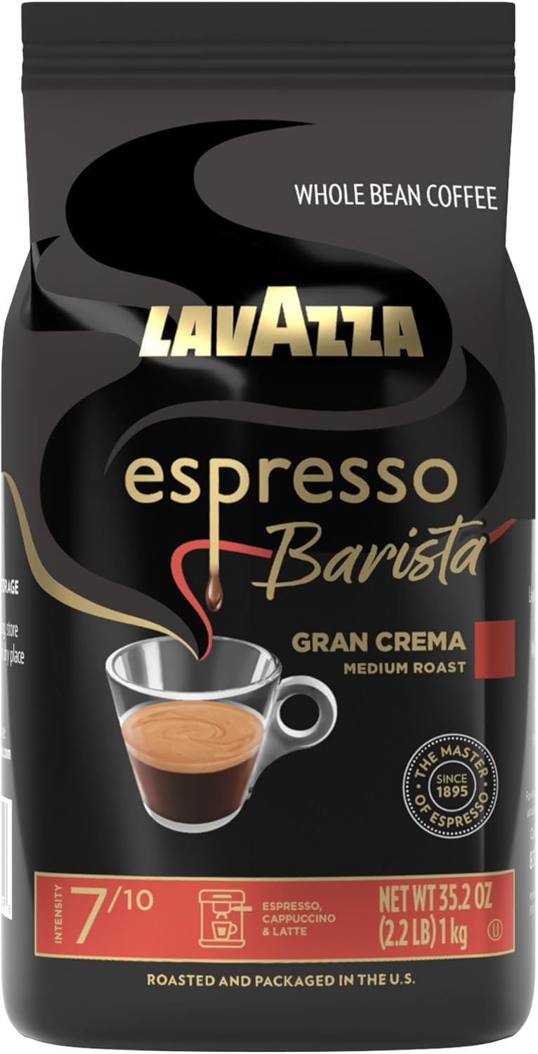Lavazza Espresso Barista Gran Crema Whole Bean Coffee Blend, Medium Espresso Roast, Oz Bag (Packaging May Vary) - 2.2 LB, 35.2 Ounce