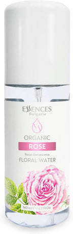 Essences Bulgaria | Organic Rose Floral Water 4.7 Fl Oz | 140ml | Rosa damascena | 100% Pure and Natural | Anti-Age Refreshing Beauty Mist | Alcohol-Free | Makeup Remover | Hydrating | Vegan