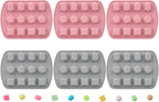 Nicunom 6 Pack Silicone Gem Shapes Candy Molds, 12 Cavity Diamond Cube Tray for Making Jelly, Candy, Chocolate, Cake Decorating, Ice Molds, Soap, Crafting